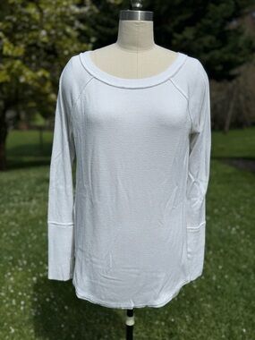 WE THE FREE White Long-Sleeve Scoop Neck Thermal Top breezy Free People M